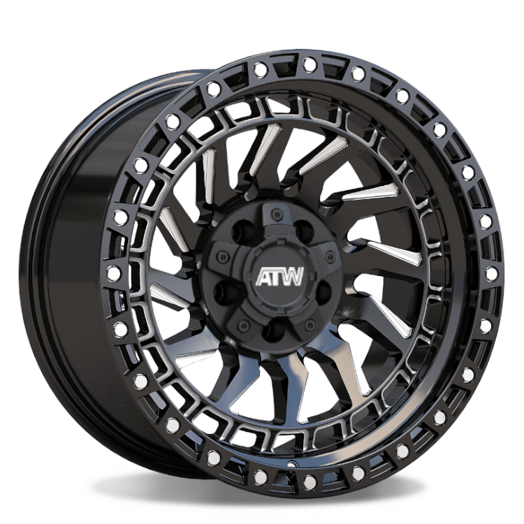 ATW Off-Road CULEBRA 20x10 GLOSS BLACK / MILLED SPOKES / STAINLESS STEEL POINTS