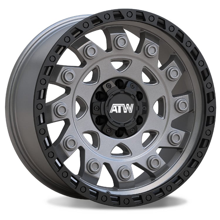 ATW Off-Road CONGO 20x10 SATIN GUNMETAL / BLACK LIP