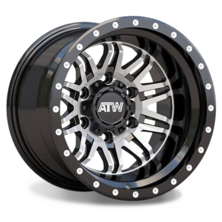 ATW Off-Road PATTON 15x10 MACHINE FACE BLACK / LIP BLACK / MILLING DOTS