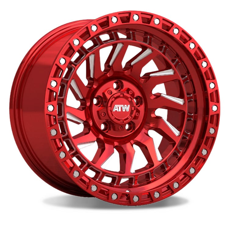 ATW Off-Road CULEBRA 17x9 CANDY RED / MILLED SPOKES / STAINLESS STEEL POINTS