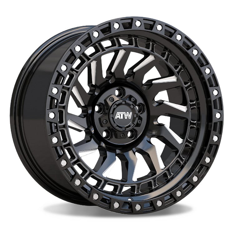 ATW Off-Road CULEBRA 17x9 GLOSS BLACK / MILLED SPOKES / STAINLESS STEEL POINTS