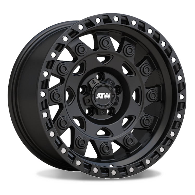 ATW Off-Road CONGO 17x9 SATIN BLACK / STAINLESS STEEL POINTS