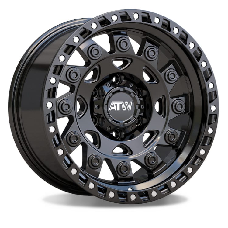 ATW Off-Road CONGO 17x9 SATIN BLACK / STAINLESS STEEL POINTS