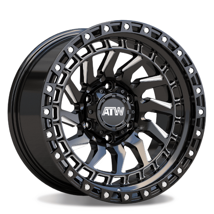 ATW Off-Road CULEBRA 17x9 GLOSS BLACK / MILLED SPOKES / STAINLESS STEEL POINTS