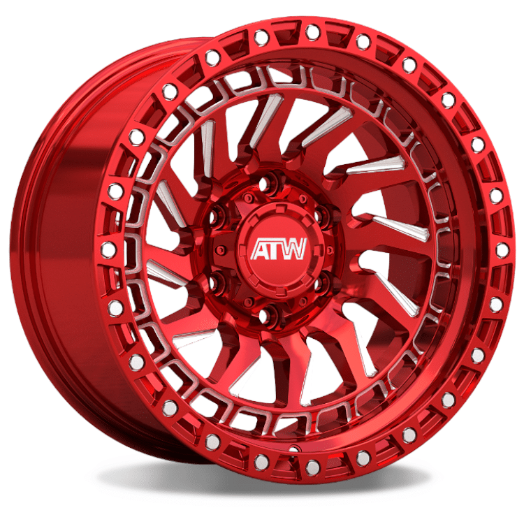 ATW Off-Road CULEBRA 17x9 CANDY RED / MILLED SPOKES / STAINLESS STEEL POINTS