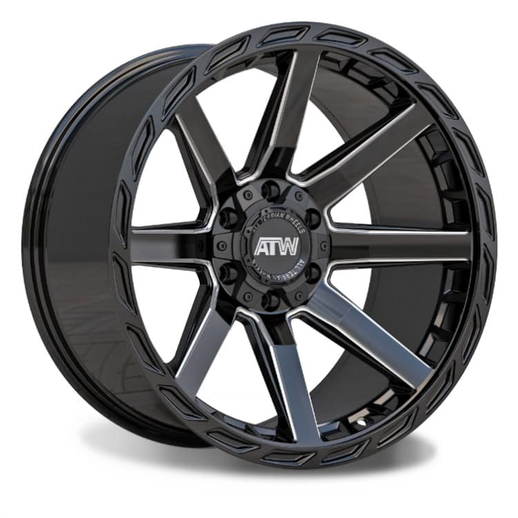 ATW Off-Road nan 20x10 GLOSS BLACK / MILLED SPOKE