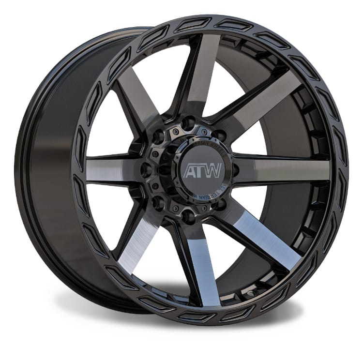 ATW Off-Road EVERGLADES 22x10 GLOSS BLACK BRUSH FACE DARK TINT