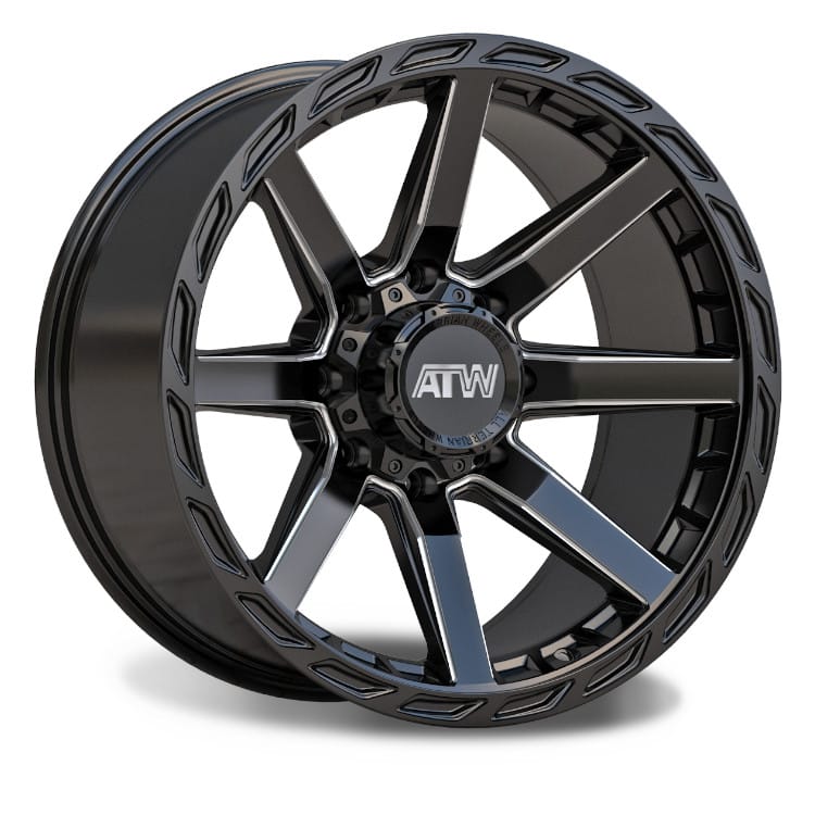 ATW Off-Road EVERGLADES 22x10 GLOSS BLACK / MILLED SPOKE