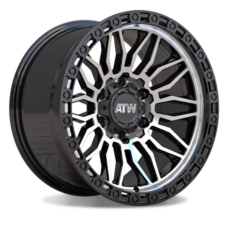 ATW Off-Road NILE 17x9 MACHINED FACE / GLOSS BLACK / BLACK LIP